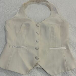 White House Black Market Cream Halter Vest